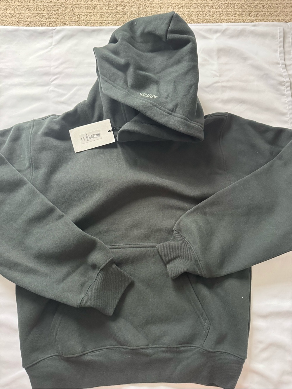 Aritiza perfect sweatfleece mineral green xxs nwt